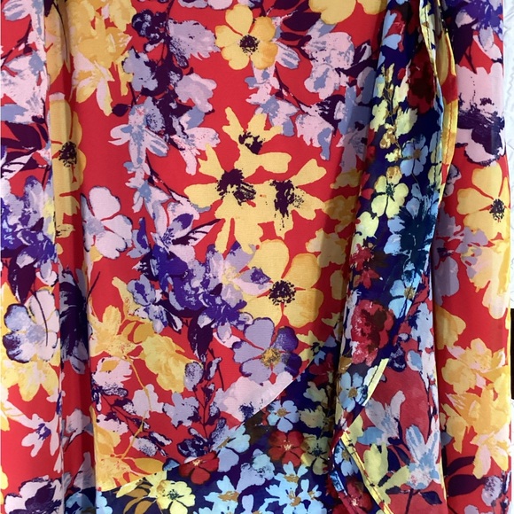 NWT Lulu's Multicolor Asymmetrical Floral Dress XL - Picture 3 of 8